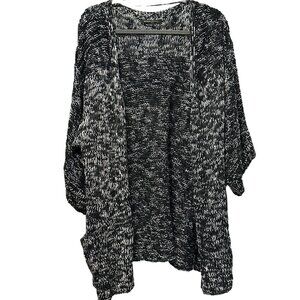 BCBGMAXAZRIA black variegated long sleeve cardigan pockets FLAW NO SIZE maybe 1X